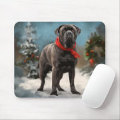 Cane Corso-hond in de sneeuw met Kerstmis Muismat (Met muis)
