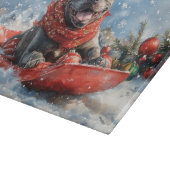 Cane Corso-hond in slee Laat het sneeuwen Kerstmis Snijplank (Hoek)