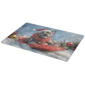 Cane Corso-hond in slee Laat het sneeuwen Kerstmis Snijplank (Hoek)