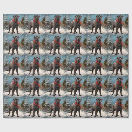 Cane Corso Hond in Sneeuw Kerstmis Cadeaupapier (Vlak)