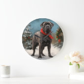 Cane Corso Hond in Sneeuw Kerstmis Grote Klok (Huis)