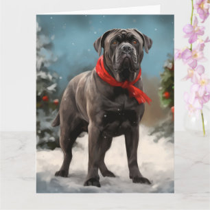 Cane Corso Hond in Sneeuw Kerstmis Kaart