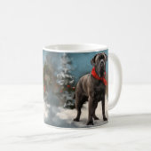 Cane Corso Hond in Sneeuw Kerstmis Koffiemok (Voorkant rechts)