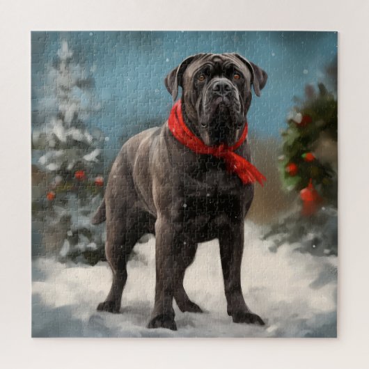 Cane Corso Hond in Sneeuw Kerstmis Legpuzzel (Verticaal)
