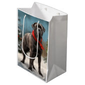 Cane Corso Hond in Sneeuw Kerstmis Medium Cadeauzakje (Voorkant Gekanteld)