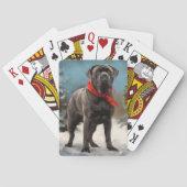 Cane Corso Hond in Sneeuw Kerstmis Pokerkaarten (Achterkant)