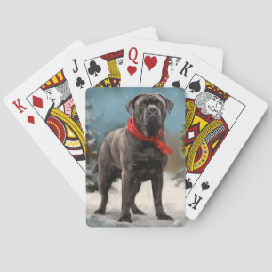 Cane Corso Hond in Sneeuw Kerstmis Pokerkaarten