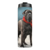 Cane Corso Hond in Sneeuw Kerstmis Thermosbeker (Voorkant)