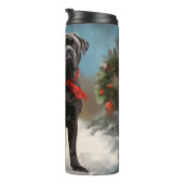 Cane Corso Hond in Sneeuw Kerstmis Thermosbeker (Geroteerd rechts)