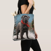 Cane Corso Hond in Sneeuw Kerstmis Tote Bag (Dichtbij)