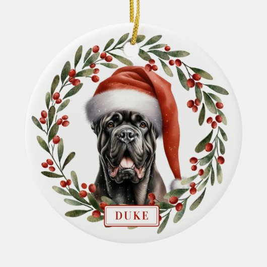 Cane Corso-hond keramische cirkelornament Keramisch Ornament (Voorkant)