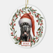 Cane Corso-hond keramische cirkelornament Keramisch Ornament (Links)