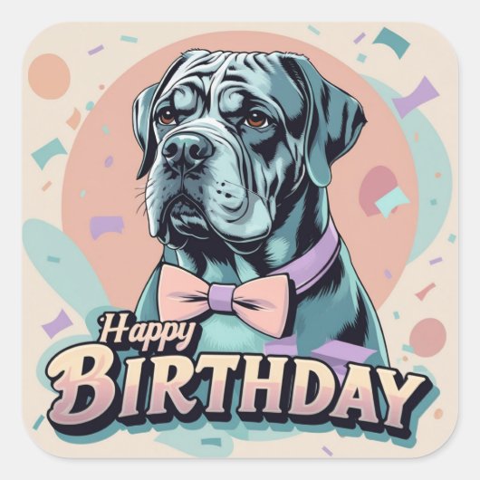 Cane corso Hond Kleurrijk Vierkante Sticker (Voorkant)