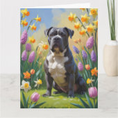 Cane Corso-hond lente bloemen schilderij Kaart (Voorkant)