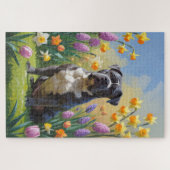 Cane Corso-hond lente bloemen schilderij Legpuzzel (Horizontaal)