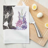 Cane Corso Hond Mam Bloemen Theedoek (Quarter Fold)