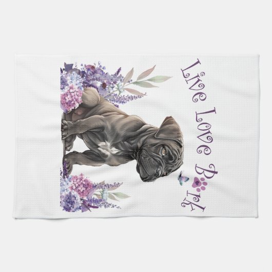Cane Corso Hond Mam Bloemen Theedoek (Horizontaal)