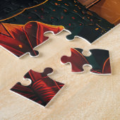 Cane Corso-hond met kerstcadeaus open haard Legpuzzel (Zijkant)