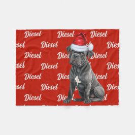 Cane Corso Hond met naam Patroon Kerstmis Fleece Deken