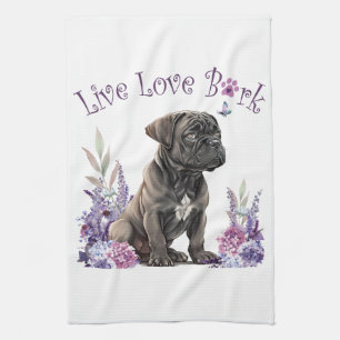 Cane Corso-hond Moeder Bloem Theedoek