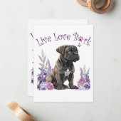 Cane Corso Hond Moeder Bloemstuk Notitiekaartje (Voorkant / Achterkant in situ)