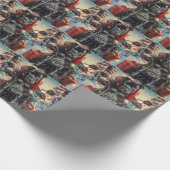 Cane Corso Hond Rijden Motorfiets Kerstmis Cadeaupapier (Hoek)