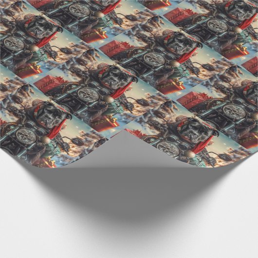 Cane Corso Hond Rijden Motorfiets Kerstmis Cadeaupapier (Hoek)