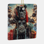 Cane Corso Hond Rijden Motorfiets Kerstmis Keramisch Ornament (Rechts)