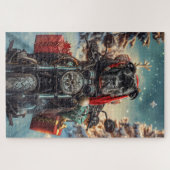 Cane Corso Hond Rijden Motorfiets Kerstmis Legpuzzel (Horizontaal)