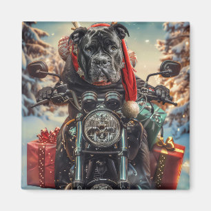 Cane Corso Hond Rijden Motorfiets Kerstmis Magneet