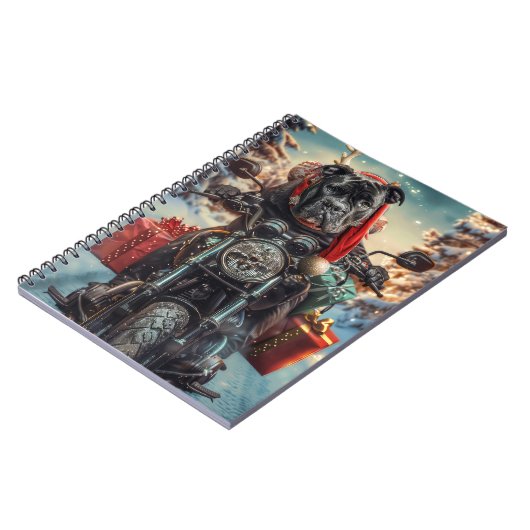 Cane Corso Hond Rijden Motorfiets Kerstmis Notitieboek (Linkerzijde)