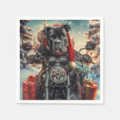 Cane Corso Hond Rijden Motorfiets Kerstmis Servet (Voorkant)