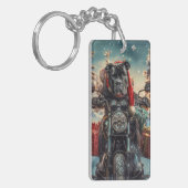 Cane Corso Hond Rijden Motorfiets Kerstmis Sleutelhanger (Voorkant Links)