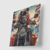 Cane Corso Hond Rijden Motorfiets Kerstmis Vierkante Klok (Hoek)