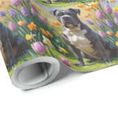 Cane Corso Hond Spring Bloemen Schilderen Cadeaupapier (Rol Hoek)
