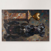 Cane Corso-hond Valentijnsdag Hartbeschermer Legpuzzel (Horizontaal)