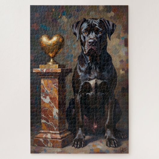Cane Corso-hond Valentijnsdag Hartbeschermer Legpuzzel (Verticaal)
