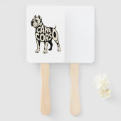 Cane Corso-hond Vetgedrukte typografie kunst Handwaaier (Voorkant en achterkant)