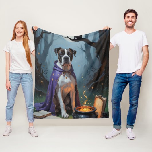 Cane Corso Hond Whimsicale Halloween Schildering Fleece Deken (In situ)