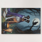 Cane Corso Hond Whimsicale Halloween Schildering Legpuzzel (Horizontaal)