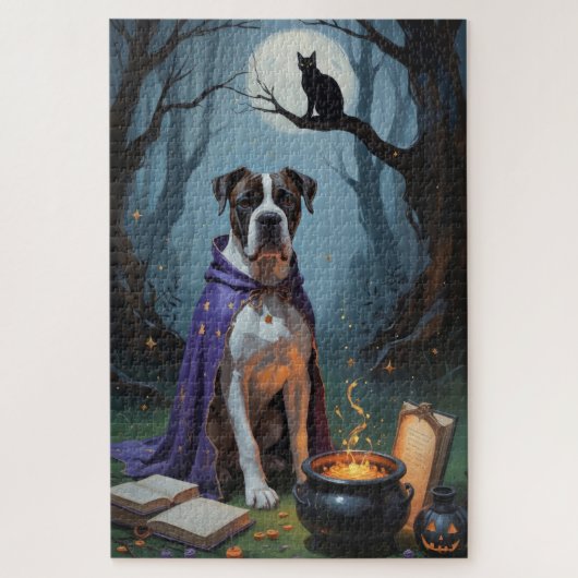Cane Corso Hond Whimsicale Halloween Schildering Legpuzzel (Verticaal)