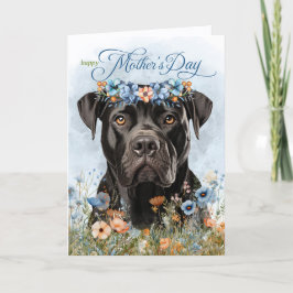 Cane Corso-hond Wildbloemen Moederdag Feestdagen Kaart