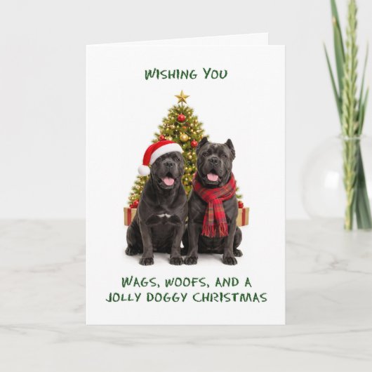 Cane Corso Honden Kerstmis Feestdagen Kaart (Voorkant)