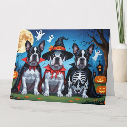 Cane Corso Honden Pompoen Halloween Grappig Kaart (Voorkant)