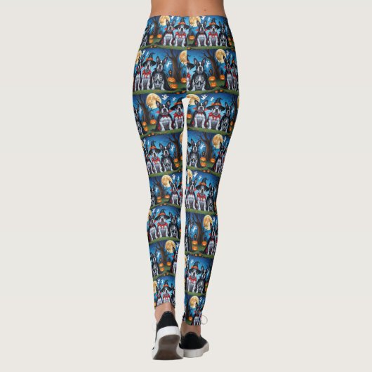 Cane Corso Honden Pompoen Halloween Grappig Leggings (Achterkant)