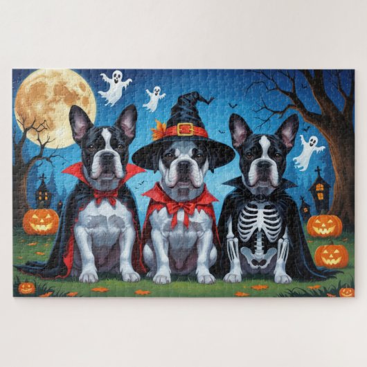 Cane Corso Honden Pompoen Halloween Grappig Legpuzzel (Horizontaal)