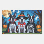 Cane Corso Honden Pompoen Halloween Grappig Rechthoekige Sticker (Voorkant)