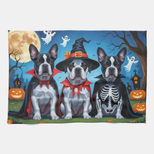 Cane Corso Honden Pompoen Halloween Grappig Theedoek (Horizontaal)