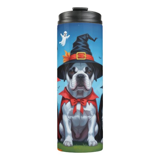 Cane Corso Honden Pompoen Halloween Grappig Thermosbeker (Voorkant)