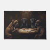 Cane Corso Honden Spelen Poker Art Deurmat (Voorkant)